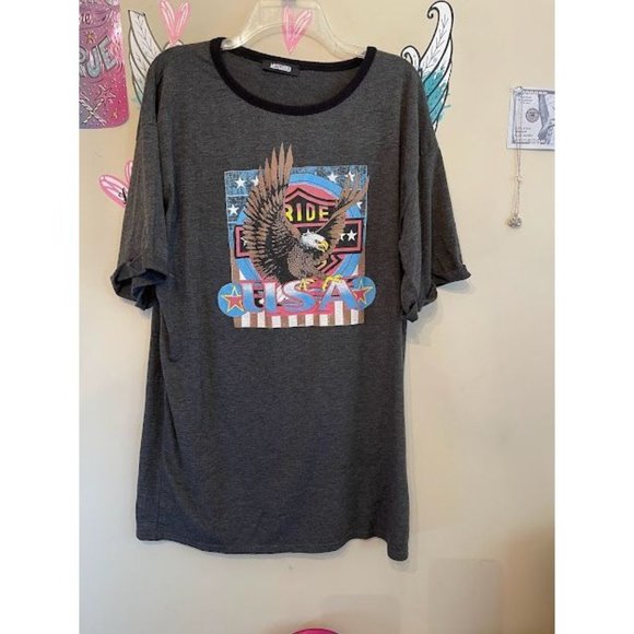 Women's MISSGUIDED USA Eagle T-Shirt - Picture 1 of 5